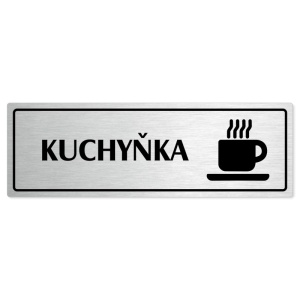 Kuchyňka, 240x79mm, stříbrná popiska s rámečkem
