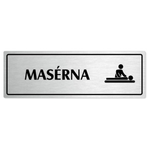Masérna, 240x79mm, stříbrná popiska s rámečkem