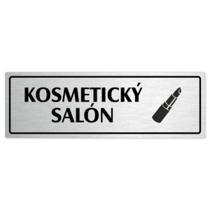 Kosmetický salón, 240x79mm, stříbrná popiska s rámečkem