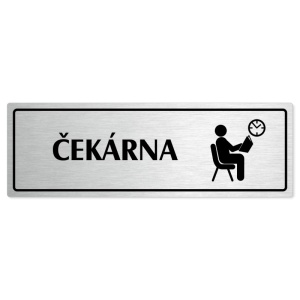 Čekárna, 200x66mm, stříbrná popiska s rámečkem