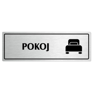Pokoj, 240x79mm, stříbrná popiska s rámečkem