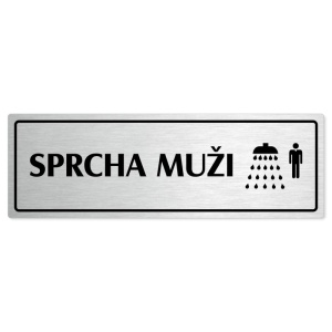 Sprcha muži, 240x79mm, stříbrná popiska s rámečkem