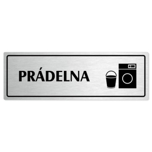 Prádelna, 240x79mm, stříbrná popiska s rámečkem