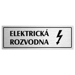 Elektrická rozvodna, 240x79mm, stříbrná popiska s rámečkem