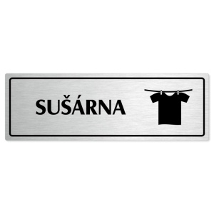 Sušárna, 240x79mm, stříbrná popiska s rámečkem