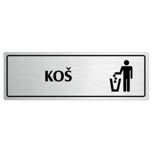 Koš, 240x79mm, stříbrná popiska s rámečkem