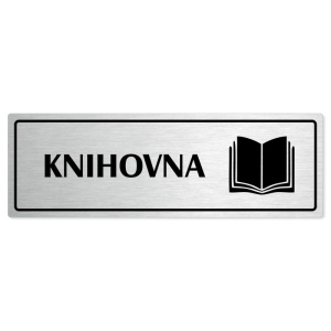 Knihovna, 240x79mm, stříbrná popiska s rámečkem