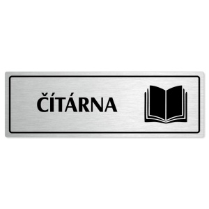 Čítárna, 240x79mm, stříbrná popiska s rámečkem
