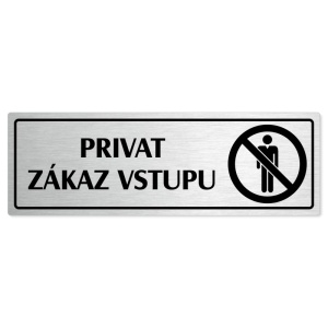 Privat, 240x79mm, stříbrná popiska s rámečkem
