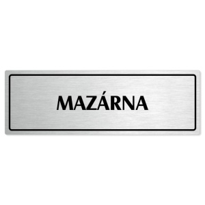 Mazárna, 200x66mm, stříbrná popiska s rámečkem