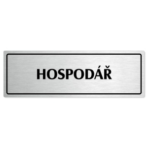 Hospodář, 200x66mm, stříbrná popiska s rámečkem