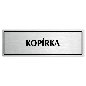 Kopírka, 200x66mm, stříbrná popiska s rámečkem
