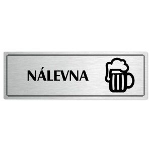 Nálevna, 240x79mm, stříbrná popiska s dvojtým rámečkem