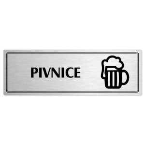Pivnice, 240x79mm, stříbrná popiska s dvojtým rámečkem