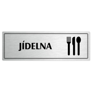 Jídelna, 240x79mm, stříbrná popiska s dvojtým rámečkem