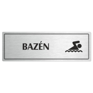 Bazén, 200x66mm, stříbrná popiska s dvojtým rámečkem