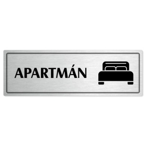 Apartmán, 240x79mm, stříbrná popiska s dvojtým rámečkem