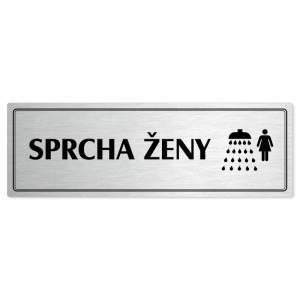 Sprcha ženy, 200x66mm, stříbrná popiska s dvojtým rámečkem