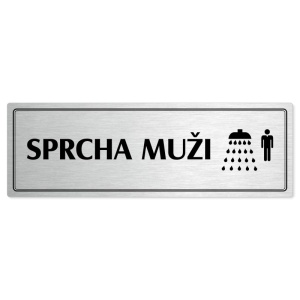 Sprcha muži, 240x79mm, stříbrná popiska s dvojtým rámečkem