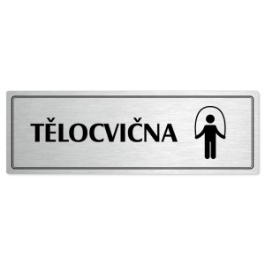 Tělocvična, 240x79mm, stříbrná popiska s dvojtým rámečkem