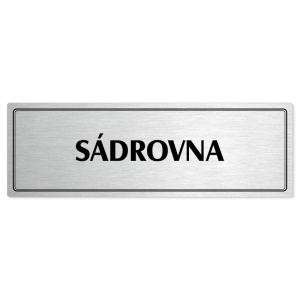 Sádrovna, 240x79mm, stříbrná popiska s dvojtým rámečkem