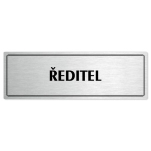 Ředitel, 240x79mm, stříbrná popiska s dvojtým rámečkem