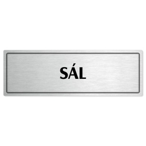 Sál, 200x66mm, stříbrná popiska s dvojtým rámečkem