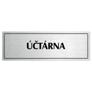 Účtárna, 240x79mm, stříbrná popiska s dvojtým rámečkem