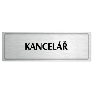 Kancelář, 240x79mm, stříbrná popiska s dvojtým rámečkem