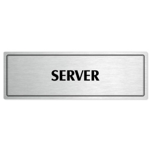 Server, 200x66mm, stříbrná popiska s dvojtým rámečkem