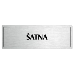Šatna, 240x79mm, stříbrná popiska s dvojtým rámečkem