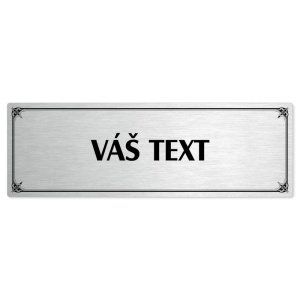 Váš text, 240x79mm, stříbrná popiska s okrasným rámečkem