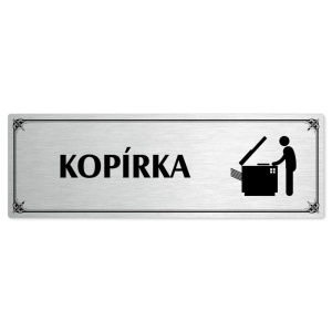 Kopírka, 240x79mm, stříbrná popiska s okrasným rámečkem  