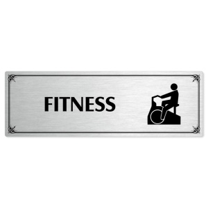 Fitness, 240x79mm, stříbrná popiska s okrasným rámečkem  