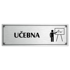 Učebna, 240x79mm, stříbrná popiska s okrasným rámečkem  