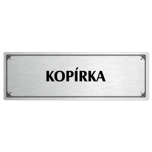 Kopírka, 240x79mm, stříbrná popiska s okrasným rámečkem