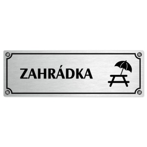 Zahrádka, 200x66mm, stříbrná popiska s imitacemi šroubků