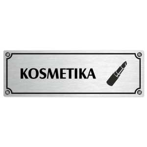 Kosmetika, 240x79mm, stříbrná popiska s imitacemi šroubků