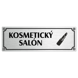 Kosmetický salón, 240x79mm, stříbrná popiska s imitacemi šroubků