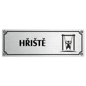 Hřiště, 240x79mm, stříbrná popiska s imitacemi šroubků