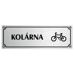 Kolárna, 200x66mm, stříbrná popiska s imitacemi šroubků