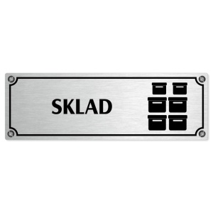 Sklad, 200x66mm, stříbrná popiska s imitacemi šroubků