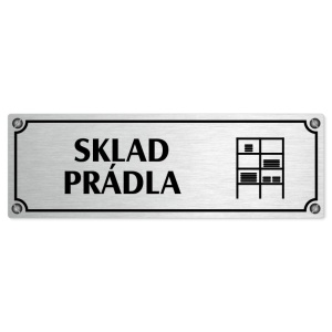 Sklad prádla, 200x66mm, stříbrná popiska s imitacemi šroubků
