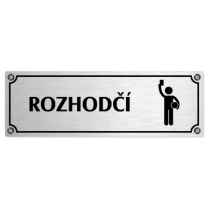 Rozhodčí, 240x79mm, stříbrná popiska s imitacemi šroubků