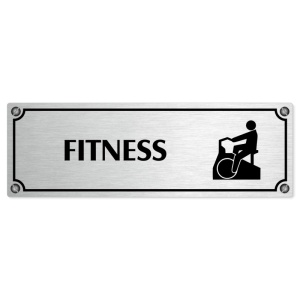 Fitness, 200x66mm, stříbrná popiska s imitacemi šroubků