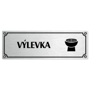 Výlevka, 200x66mm, stříbrná popiska s imitacemi šroubků