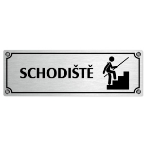 Schodiště, 200x66mm, stříbrná popiska s imitacemi šroubků