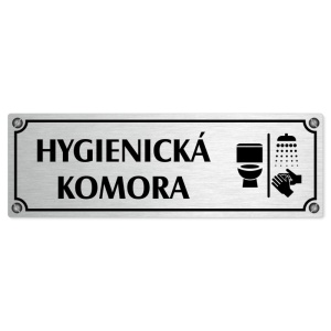 Hygienická komora, 200x66mm, stříbrná popiska s imitacemi šroubků