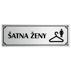 Šatna ženy, 200x66mm, stříbrná popiska s imitacemi šroubků