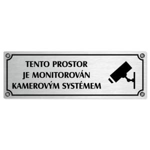 Kamera, 200x66mm, stříbrná popiska s imitacemi šroubků